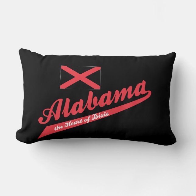 Alabama Heart of Dixie Lumbar Pillow (Front)