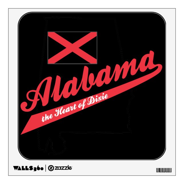 Alabama Heart of Dixie Wall Sticker (Front)
