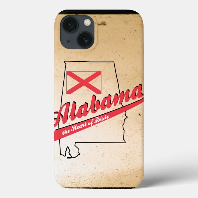Alabama Heart of Dixie with Brown Background Case-Mate iPhone Case (Back)