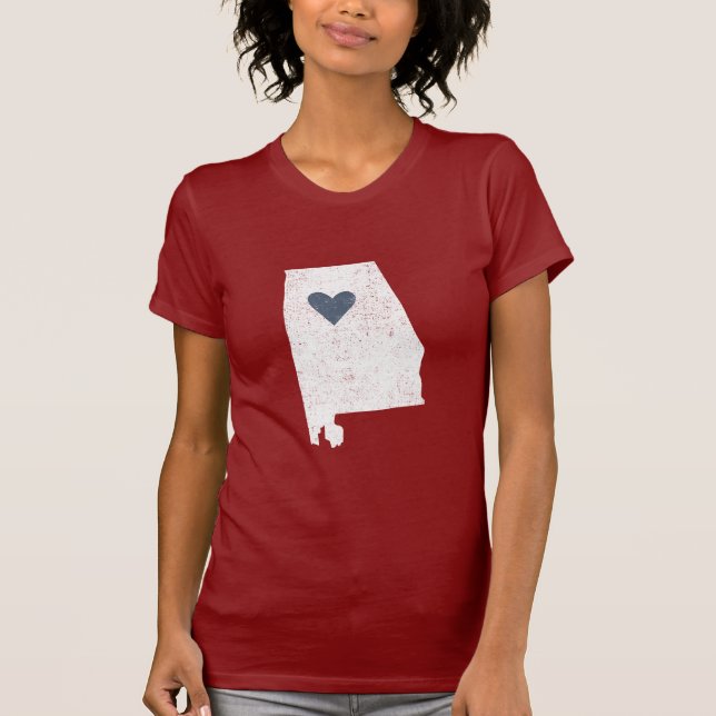 Alabama Heart shirt (white) - Customizable! (Front)
