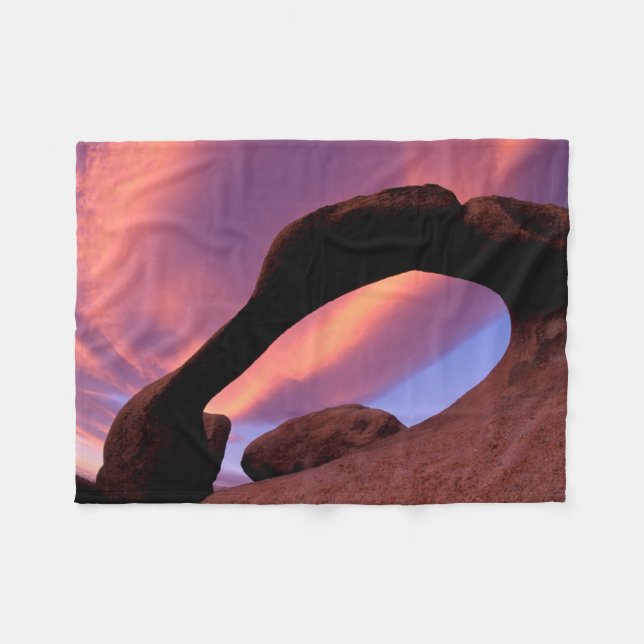 Alabama Hills Arch | California Fleece Blanket (Front (Horizontal))