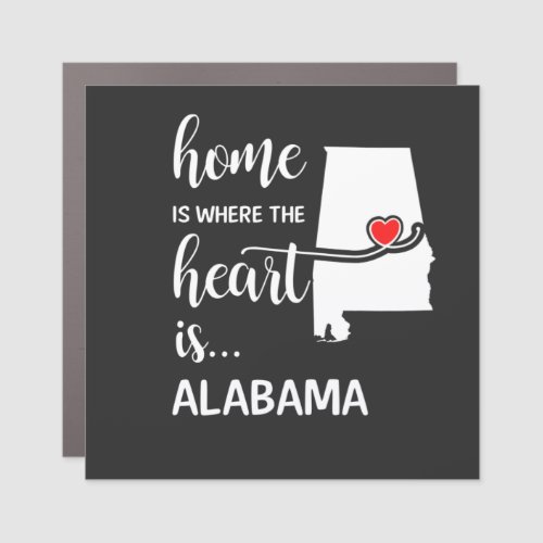 Alabama home is where the heart is car magnet