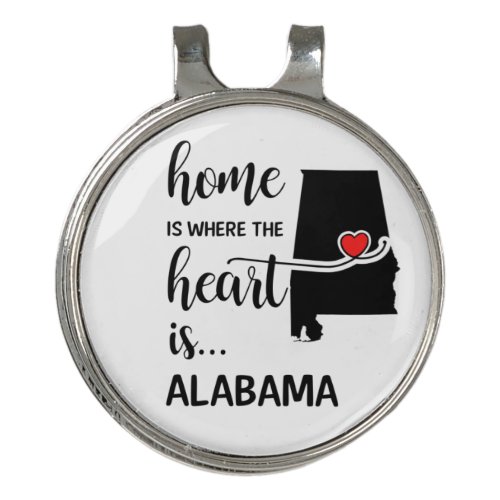 Alabama home is where the heart is golf hat clip