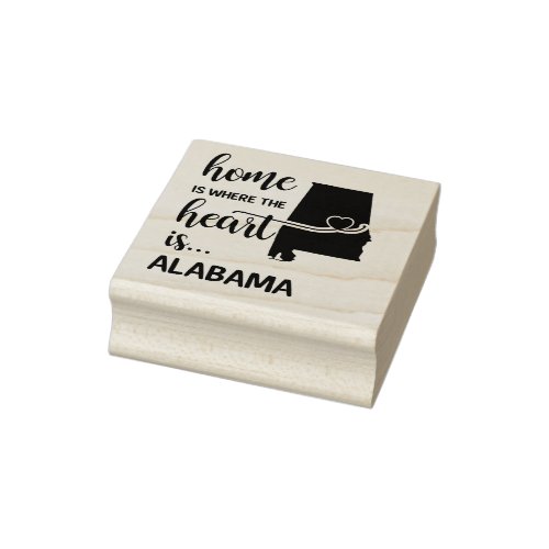 Alabama home is where the heart is rubber stamp