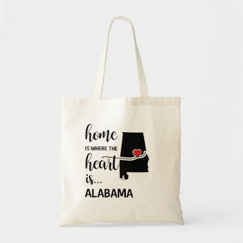 Alabama home is where the heart is tote bag