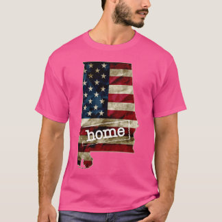 Alabama Home Love Vintage state map outline USA Fl T-Shirt