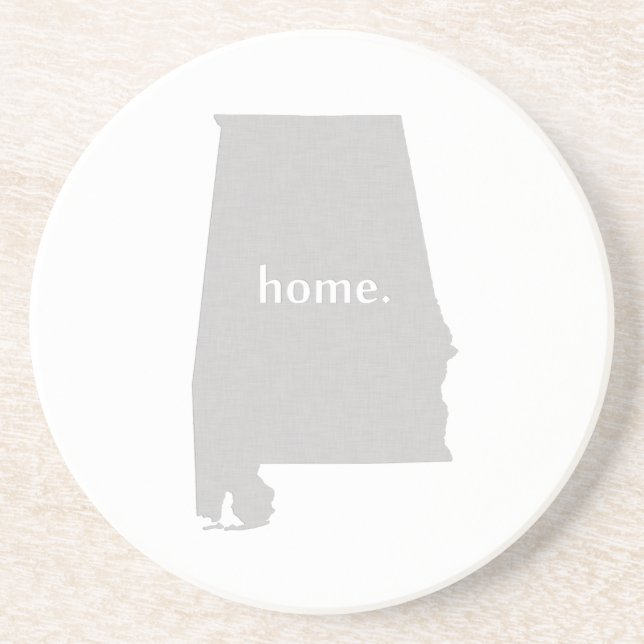 Alabama home silhouette state map sandstone coaster (Front)