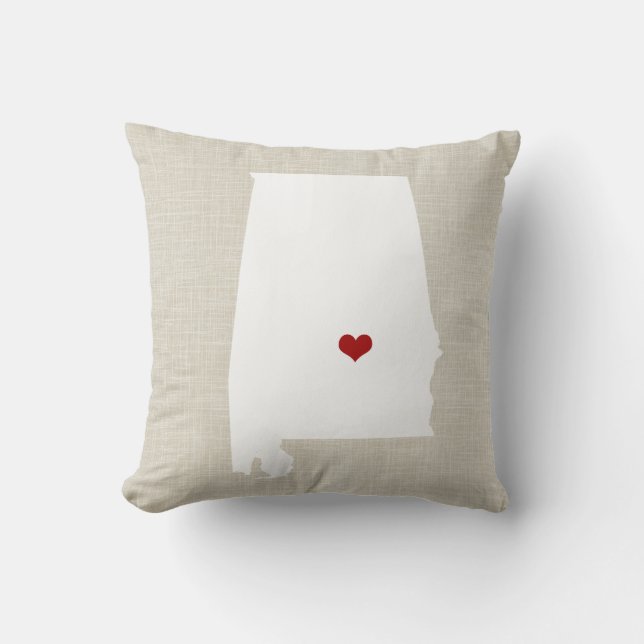Alabama Home State New Home Throw Pillow 16" x 16" (Front)