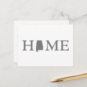 Alabama Home State Shaped Letter Gray Alabaman Postcard