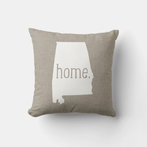 Alabama Home State Throw Pillow