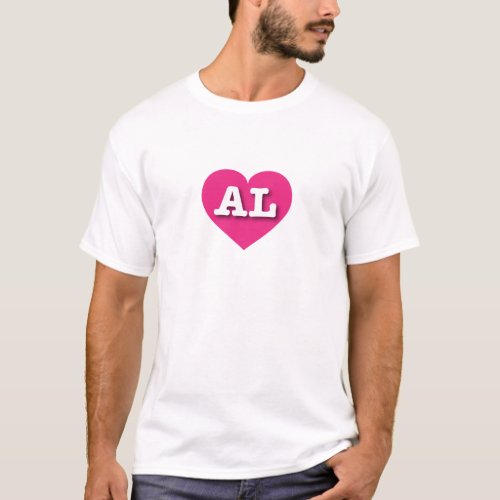 Alabama Hot Pink Heart _ I love AL T_Shirt