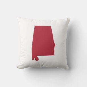 Alabama in Red Throw Pillow