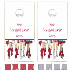 Alabama Ladies Fashion Cowboy Boots Crimson Custom Cornhole Set