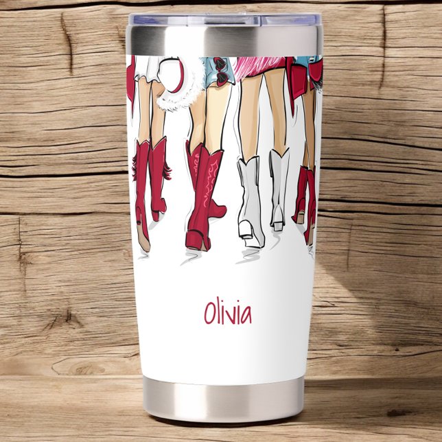 Alabama Ladies Fashion Cowboy Boots Crimson Custom Insulated Tumbler (Creator Uploaded)