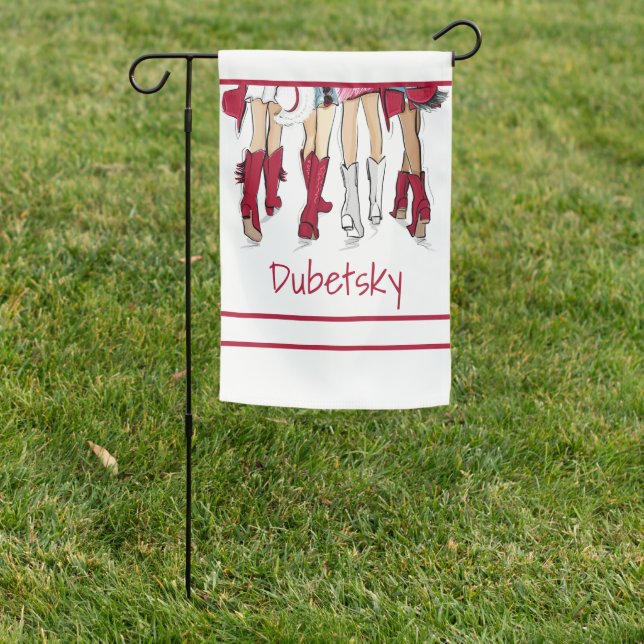 Alabama Ladies Fashion Cowboy Boots Crimson Name Garden Flag (In SItu)