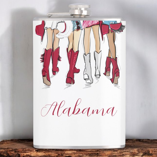 Alabama Ladies Fashion Cowboy Boots Hats Crimson Flask (Creator Uploaded)