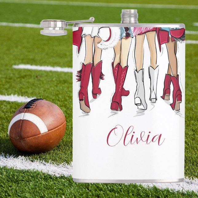 Alabama Ladies Fashion Cowboy Boots Hats Crimson  Flask (Creator Uploaded)