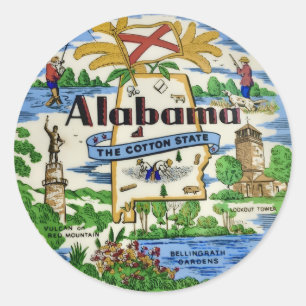 Alabama Landmarks Classic Round Sticker