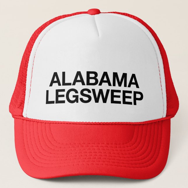 ALABAMA LEGSWEEP fun slogan trucker hat (Front)