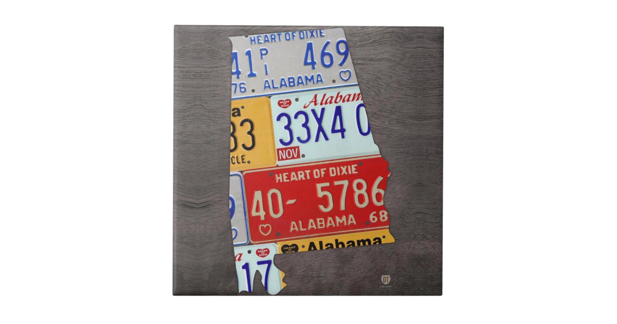 Alabama License Plate Map Ceramic Tile | Zazzle