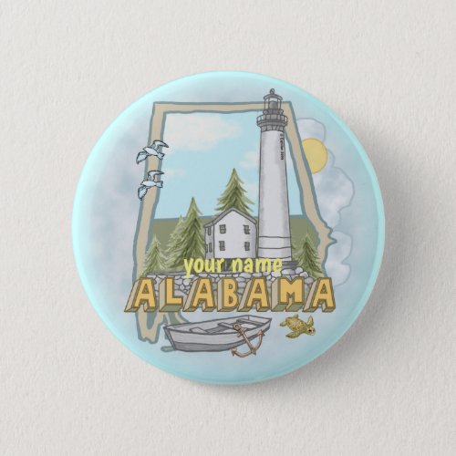 Alabama Lighthouse custom name pin button