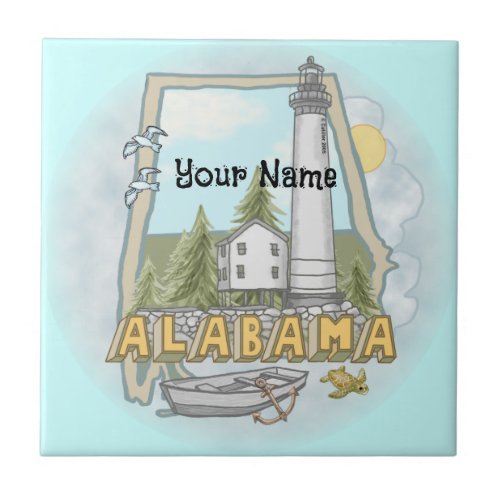 Alabama Lighthouse custom name tile