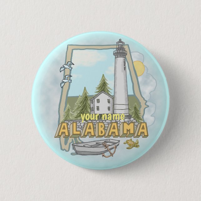 Alabama Lighthouse  pin button (Front)