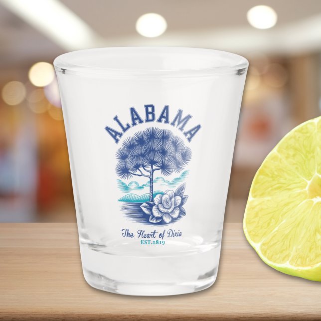 Alabama Love – Camellia State Flower & Tree  Shot Glass (Creator Uploaded)