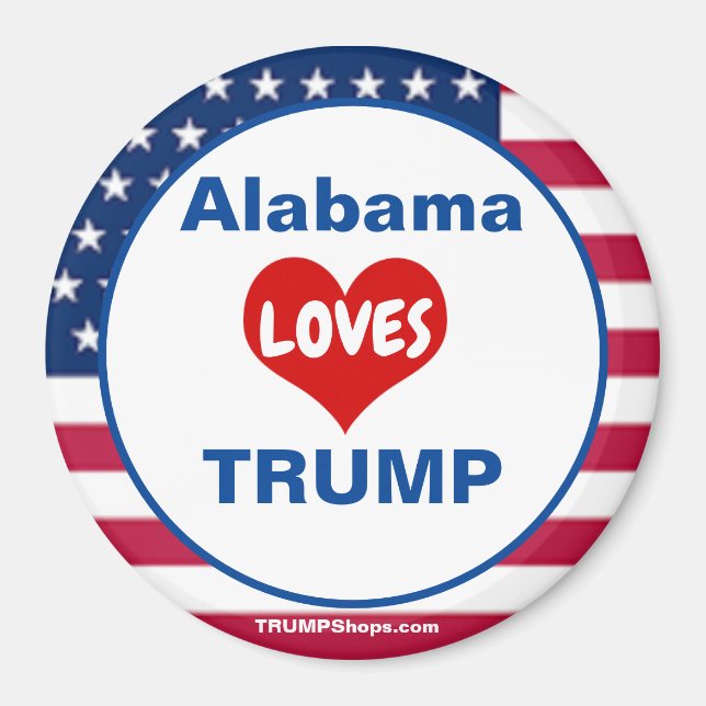 Alabama LOVES TRUMP Patriotic magnet (Front)