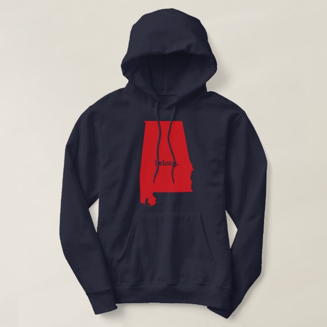 Alabama Map Belong State Pride Hoodie (Design Front)