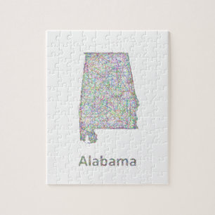 Alabama map jigsaw puzzle