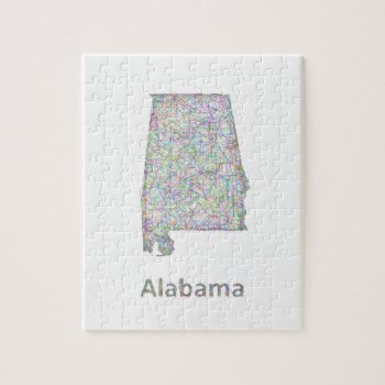 Alabama Map Jigsaw Puzzle by ZYDDesign at Zazzle