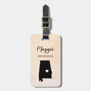 Alabama Map Luggage Tag for Wedding Party Welcome