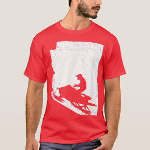 Alabama Map Snowmobile Riding Winter Sports Snowmo T-Shirt