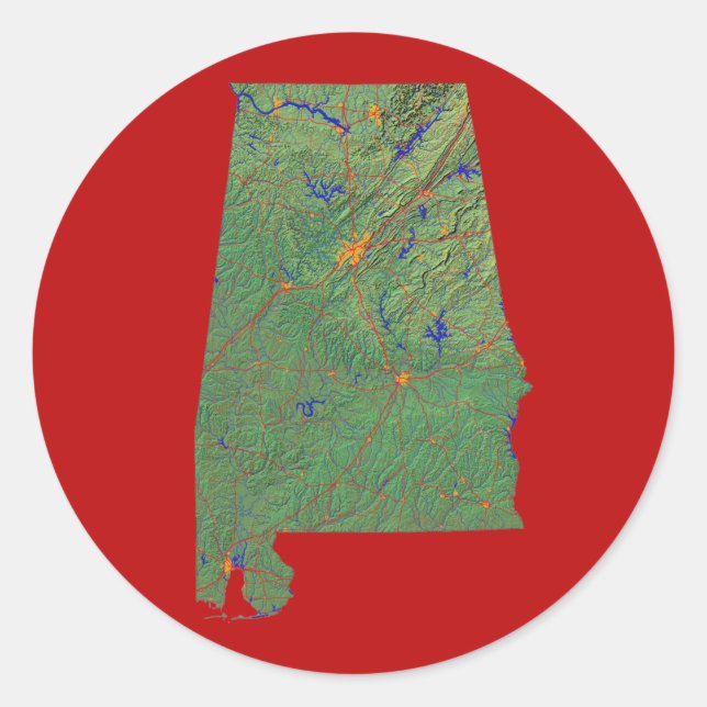 Alabama Map Sticker (Front)