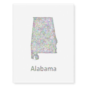 Alabama map temporary tattoos