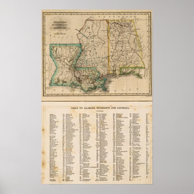 Alabama, Mississippi, Louisiana Poster (Front)