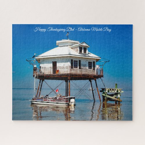 Alabama Mobile Bay Happy Thanksgiving Dad Jigsaw Puzzle