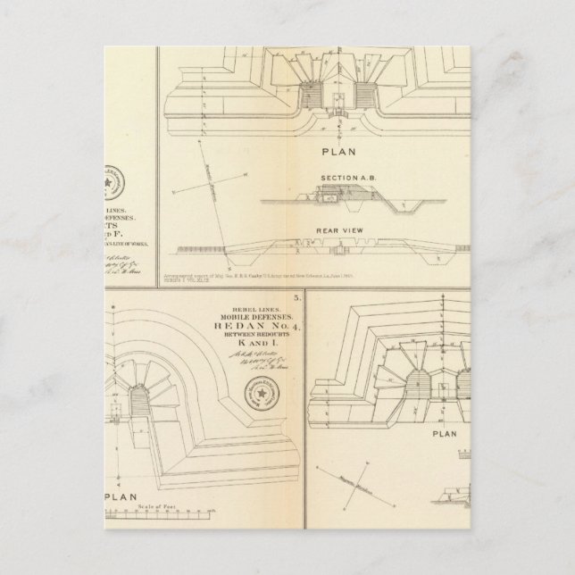 Alabama Mobile defenses Postcard (Front)