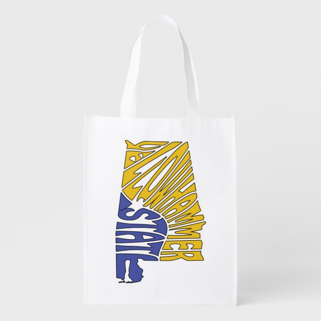 Alabama Nickname Word Art Grocery Bag (Front)