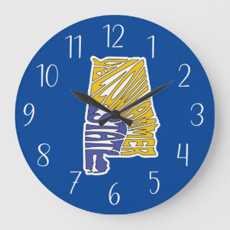 Alabama Nickname Word Art Large Clock