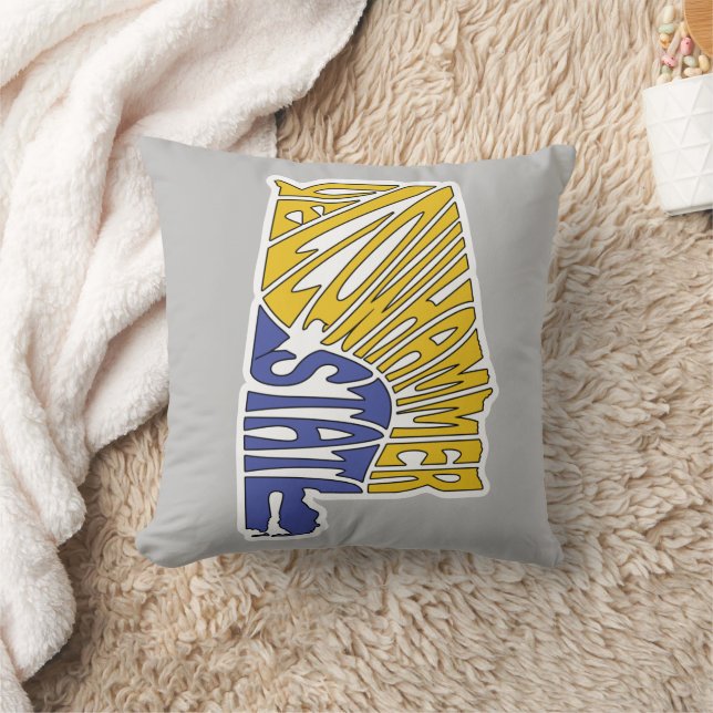 Alabama Nickname Word Art Throw Pillow (Blanket)