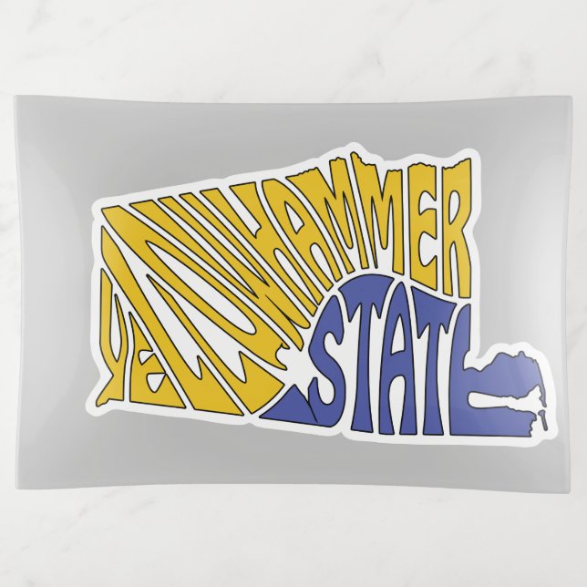 Alabama Nickname Word Art Trinket Tray (Front)