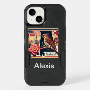 Alabama Northern Flicker Bird & Camellia Flower OtterBox iPhone 14 Case
