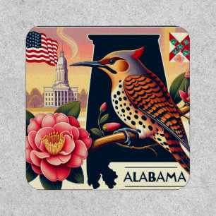 Alabama Northern Flicker Bird & Camellia Flower Patch