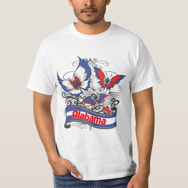 Alabama Patriotism Butterfly T-Shirt (Front)