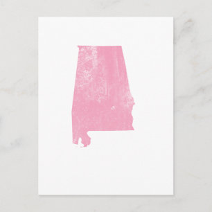 Alabama - Pink Vintage Grunge Postcard