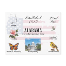 Alabama Postcard | state themes and landmarks