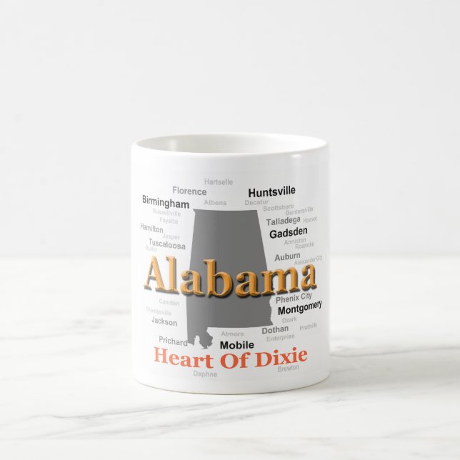 Alabama Pride Map Coffee Mug (Center)