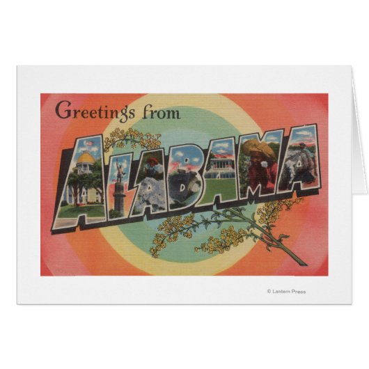 Alabama (Red/Pink) - Large Letter Scenes (Front Horizontal)